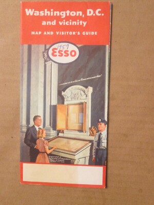 Esso Highway Road Map of Washington D.C. 1957