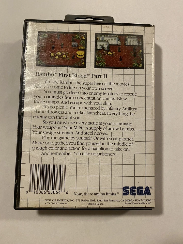 Rambo: First Blood Part II (Sega Master, 1986) CiB w Manual/Catalogue Authentic - Image 2 of 4