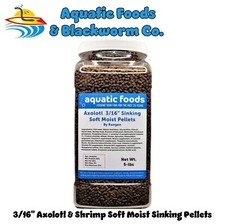 Axolotl 3/16" Soft Moist Sinking Pellets for Axolotls, Snails Rangen 5-lb Jar