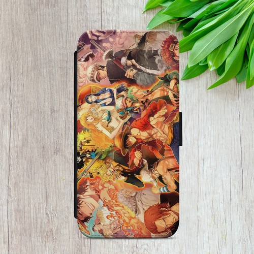 ONE PIECE ALL CHARACTERS FLIP WALLET PHONE CASE COVER FOR IPHONE SAMSUNG GOOGLE - Picture 34 of 38