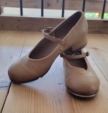 Bloch Techno Tap girls/womens size 6 M tan leather Mary jane tap shoes
