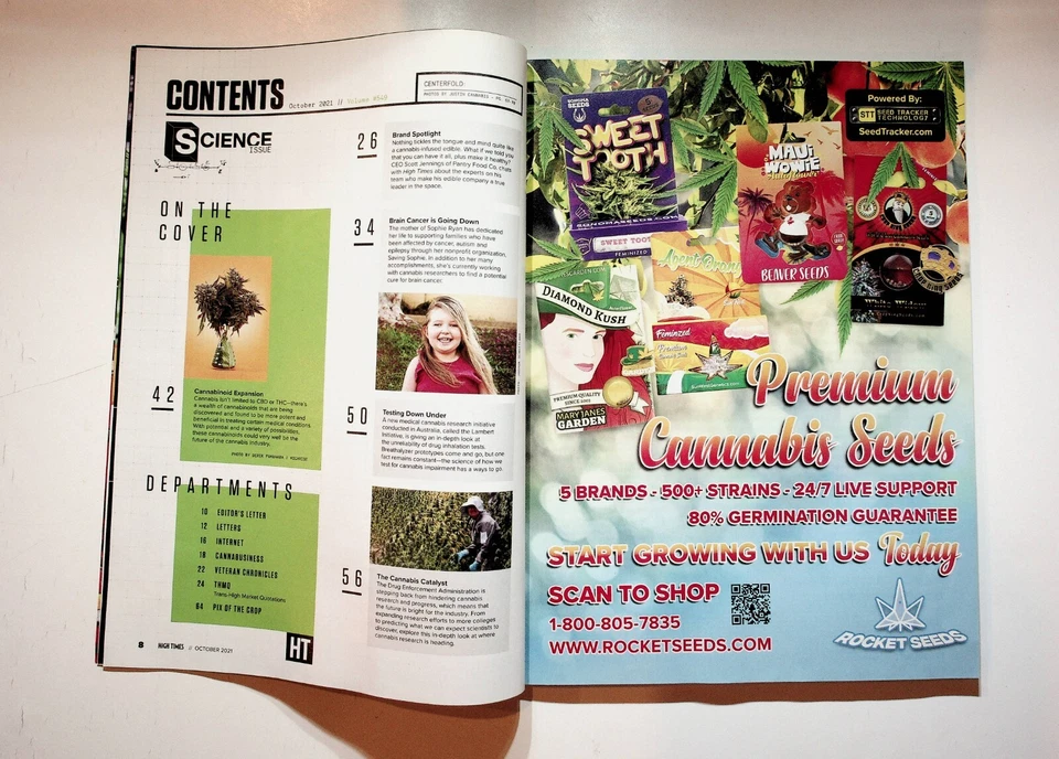 2021 October High Times Magazine Cannabinoid Science Cannabis Cancer Ice T Foto 3 de 4