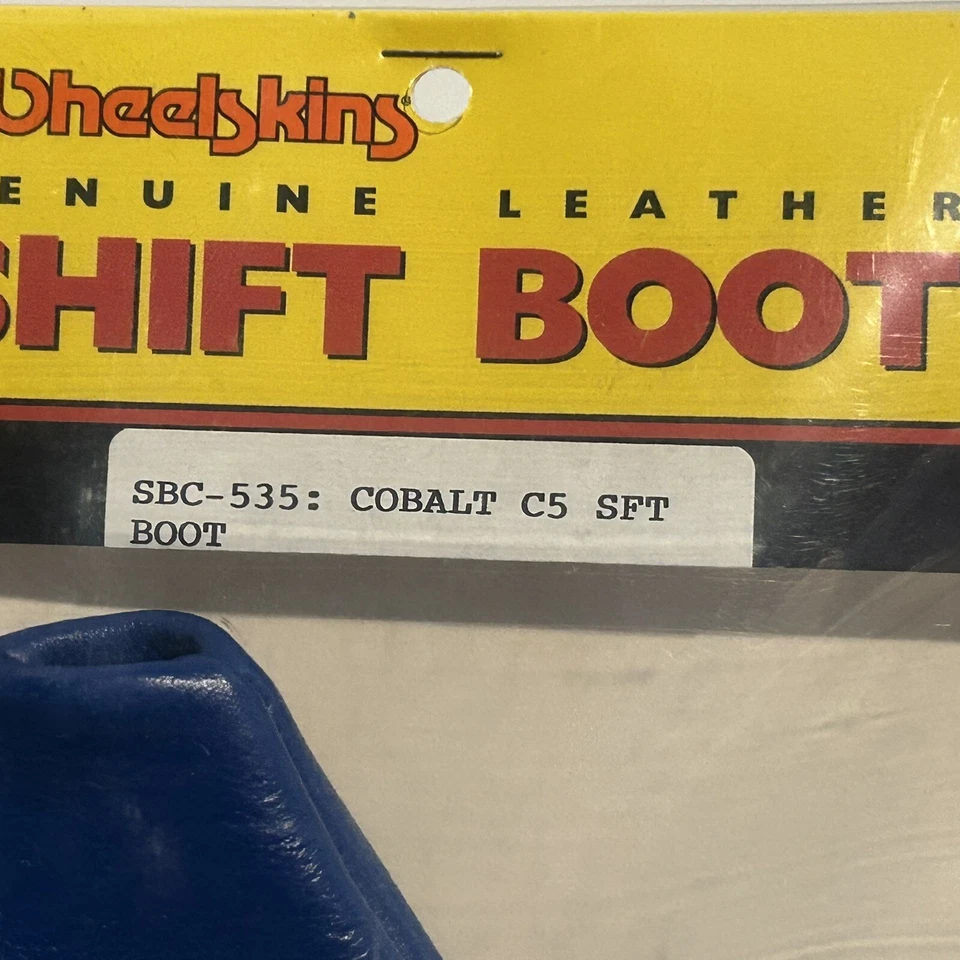 Cubierta de bota de cambio de cuero genuino azul Wheelskins Chevy Corvette C5 1997-2004 nueva en caja Foto 3 de 4