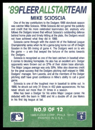 1989 Fleer Baseball All-Stars Complete Insert Set (12) Canseco/Clark - Bild 19 von 24