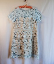 Light Blue Lace Overlay Sheath Dress - Eliza J - PLUS SIZE (18)