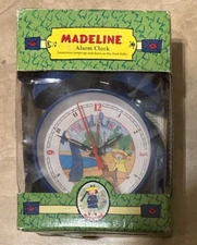 Madeline Blue Twin Bell Alarm Clock in Original Box Greeat Shape Works