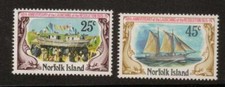 NORFOLK ISLAND SG170/1 1975 LAUNCHING OF SCHOONER RESOLUTION MNH