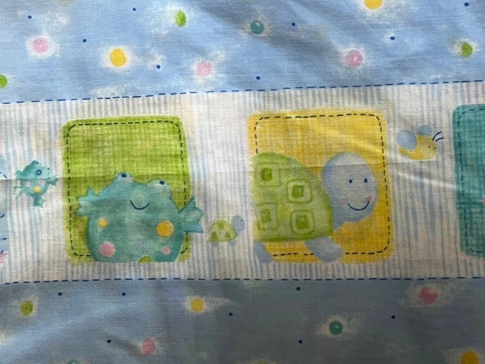 VTG Baby Nursery Animal Print Frog Turtle Snail Bee by Springs ? 2 Yards - Image 4 of 4