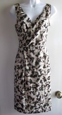 ANN TAYLOR NWT $158 BLURRED ANIMAL PRINT FAUX WRAP SHEATH DRESS SZ 4