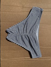 Juniors' Cheeky Bikini Bottom Xhilaration Navy WHITE Stripe SIZE S