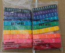 Learning Resources Tower Cubes Percent, Decimal Lot