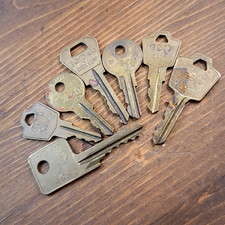 Lot of 7 Vintage ESP Corp Brass Keys Variety Some Numbered made in USA