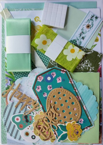 A6 Grün Ostern Karten Bastelset - Papercraft - Scrapbooking (#0625)