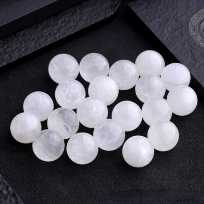 Wholesale 100pcs 16mm Natural White Crystal Stone Round Ball Shape No Hole Beads