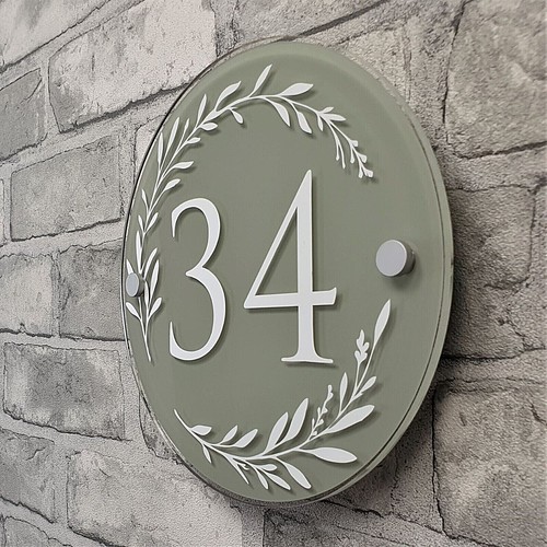 French Green house number signs & door plaques with Floral Detailng - Picture 10 of 10