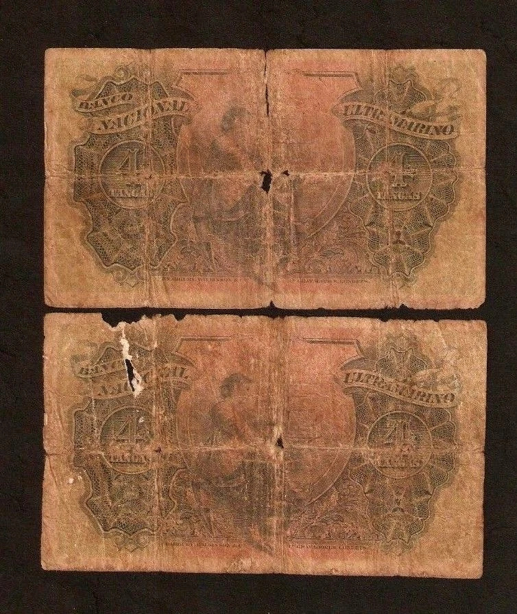 PORTUGUESE INDIA 4 TANGAS P-19 1917 SHIP INDIAN STATE MONEY RARE ASIAN BANK NOTE - Image 3 of 3