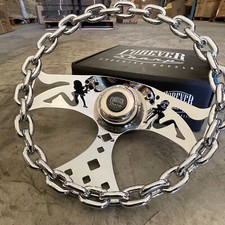 11 Polished Chain Steering Wheel Mudflap Girls Chrome Horn -3 Hole