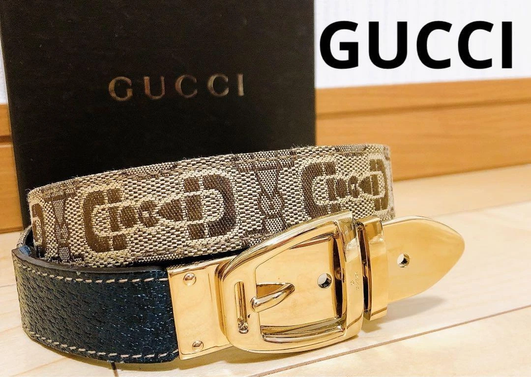 Gucci Ceinture Boucle Dorée avec Boîte Homme Mode Accessoire Authentique