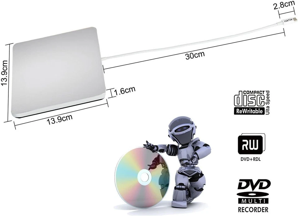 USB-C Superdrive External DVD/CD Reader and DVD/CD Burner for -MacBook A... - Image 3 of 4