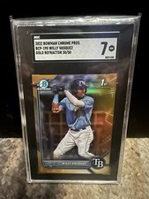 2022 Bowman Chrome Prospects Willy Vasquez Gold Refractor /50 #BCP-195 SGC 7