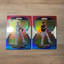 2022 Panini Prizm Yoan Moncada Red White & Blue Prizm Base White Sox #32