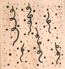 Streamers And Confetti 2 3/4 x 3" Rubber Stamp, Object Stamp, Mixed Media Stamp