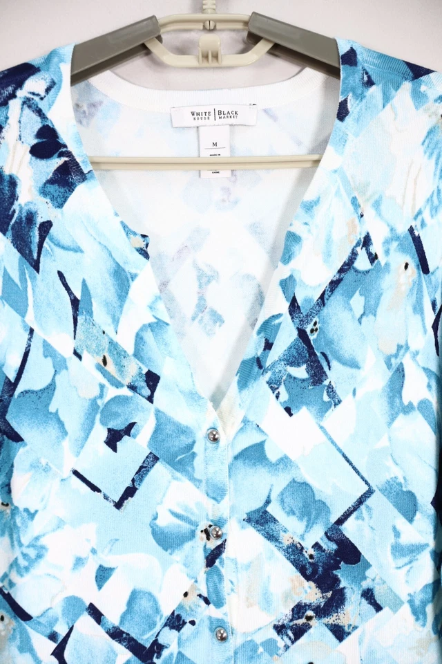 БЕЛЫЙ ДОМ черный рынок женщин эластичной вискозы свитер кардиган геометрический размер M - Изображение 4 из 4