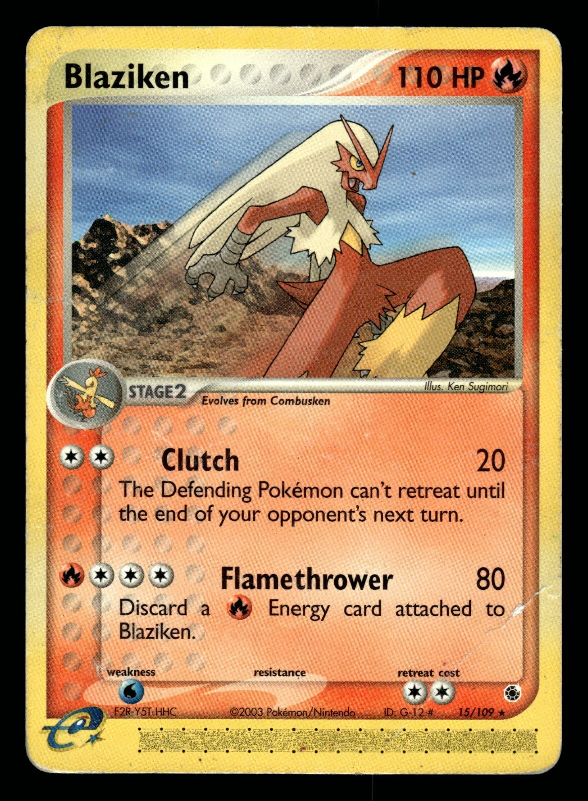 Pokemon Blaziken 15/109 EX Ruby & Sapphire Rare Card