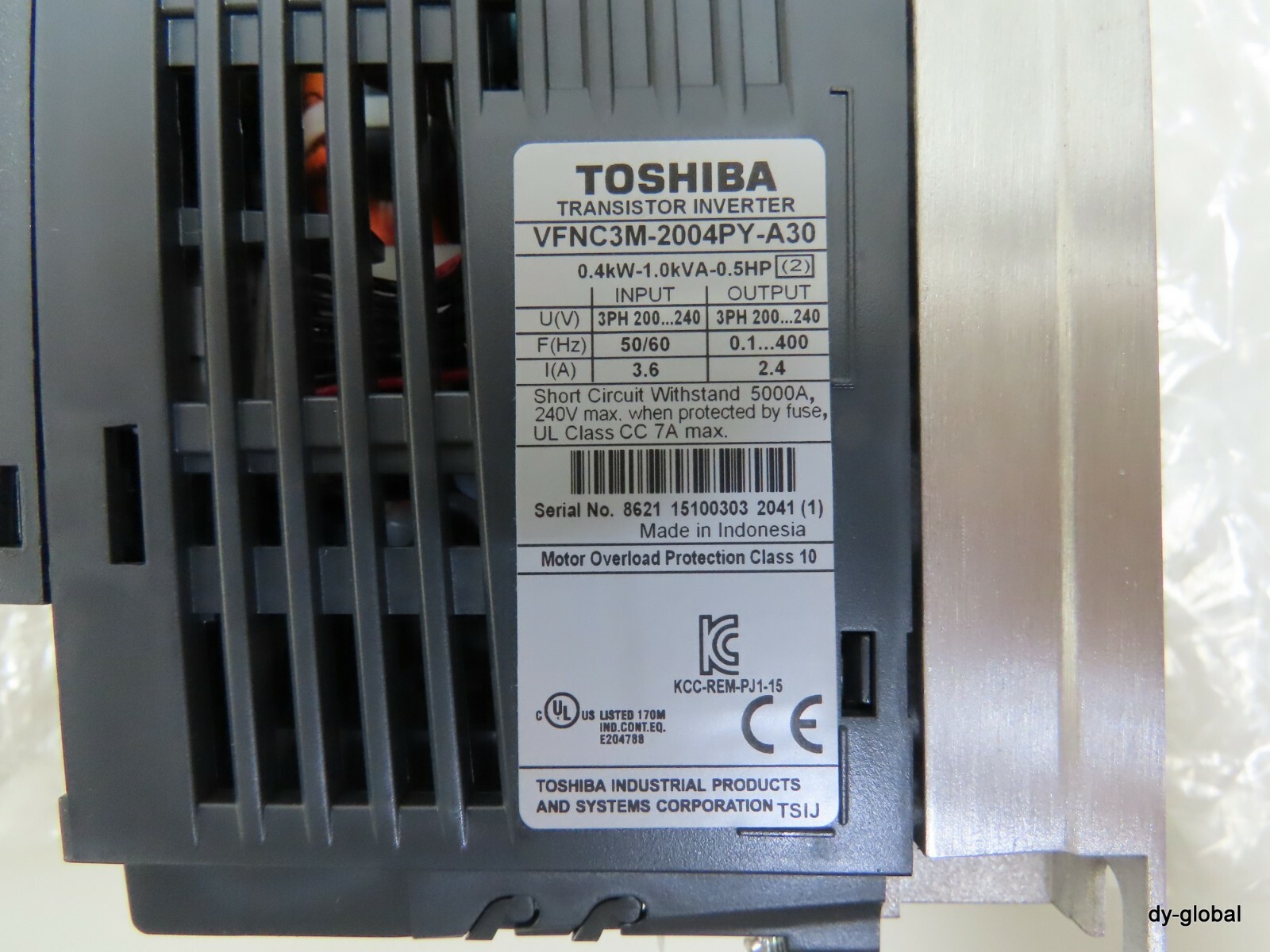 TOSHIBA TRANSISTOR INVERTER NIB VFNC3M2004PYA30 NISSEI VFNc3m DRVI