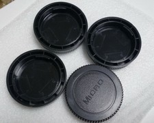 3x Rear Lens Caps 1x Front Body Cap for Lumix Olympus Micro 4/3 M4/3 Black