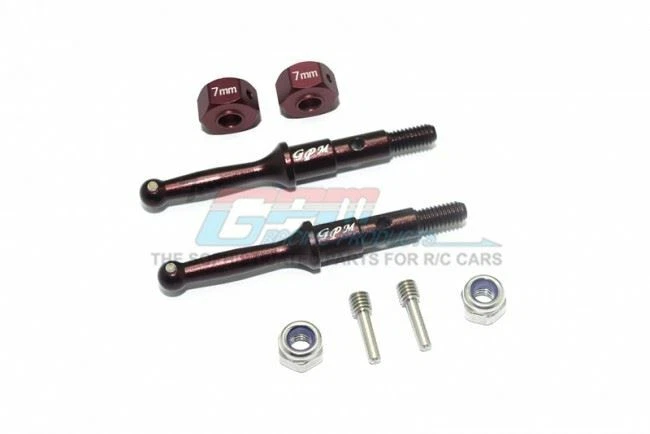 GPM T3023R/7MM ALU REAR WHEEL SHAFT W/ HEX 7mm TAMIYA 1/8 T3-01 DANCING RIDER - Image 4 of 4