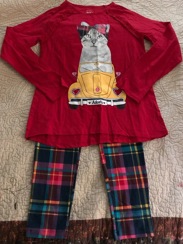 Girls Plaid Cat Outfit Size 5 NWT B5