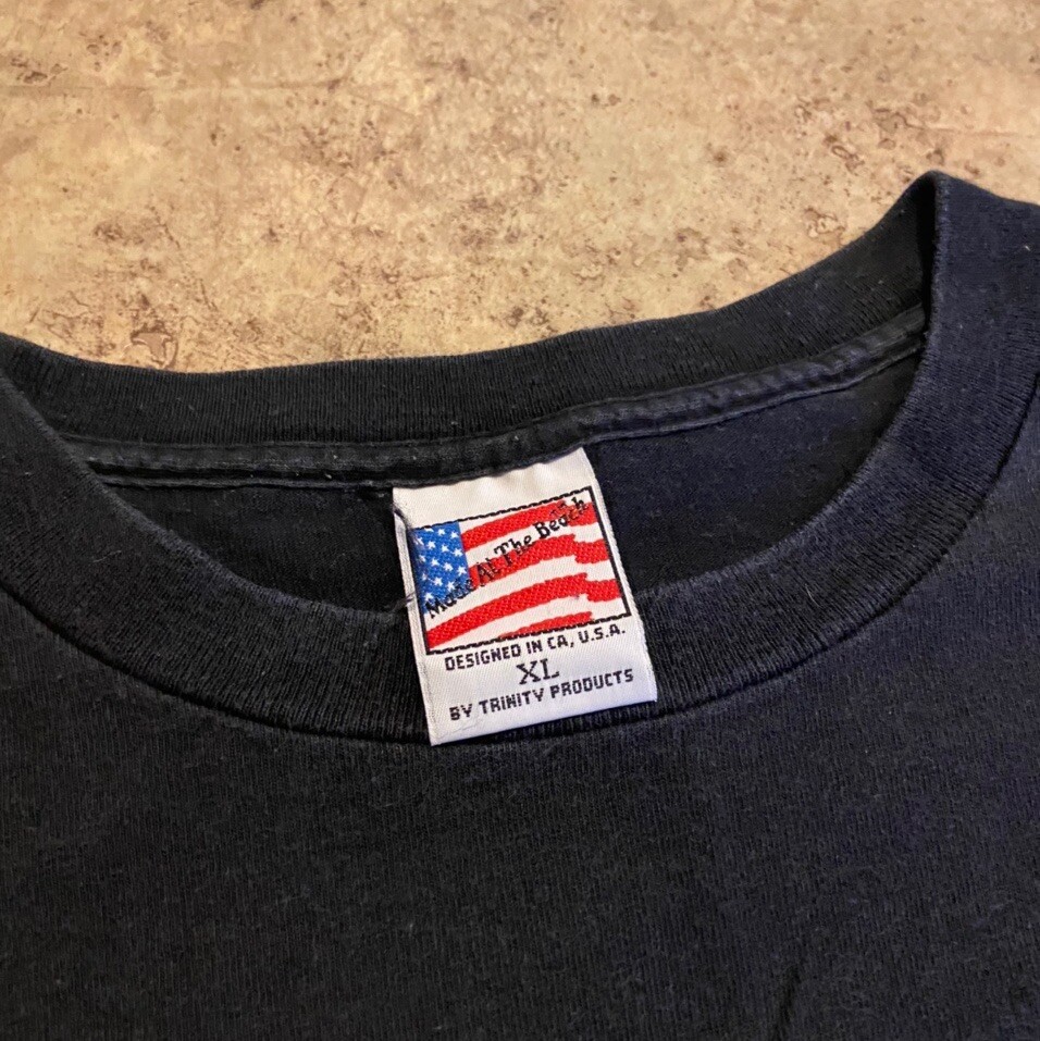 Vintage 1989 Good Guys Wear Black 3D Emblem Style Mot… Gem