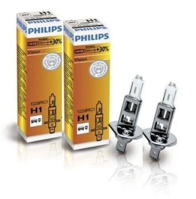 2 x PHILIPS H1 12V 55W Halogen Lampe PH12258PRC1 P14,5 + 30 % mehr Licht NEU