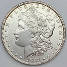 1887  AU UNCIRCULATED  MORGAN SILVER DOLLAR 90% SILVER $1 US COIN -NICE!  J43