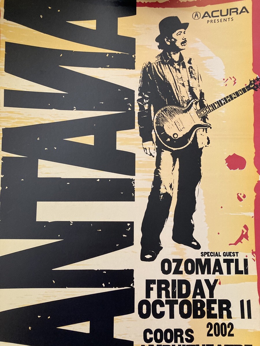 Santana Ozomatli Concert 2002 Poster San Diego Coors P118 | eBay