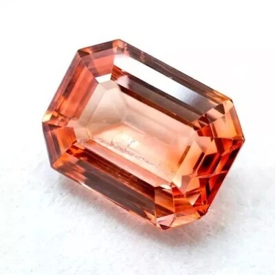 9.75 Ct Natural Padparadscha Sapphire Emerald Cut Loose Certified Gemstone