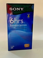 Sony T-120 VHS 6 hrs Premium Grade Video Tapes 4 Pack Seal in Package