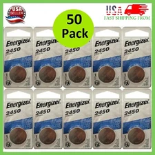 50 x Packs Energizer CR2450 ECR2450 CR2450 3V Lithium Coin Cell Button Battery