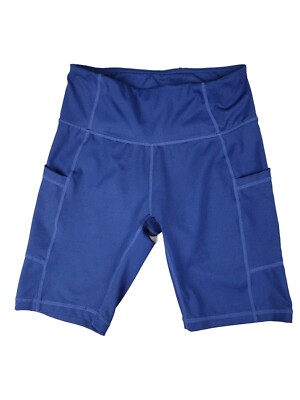 Baleaf Blue Biker Style Athletic Shorts with Pockets Size S