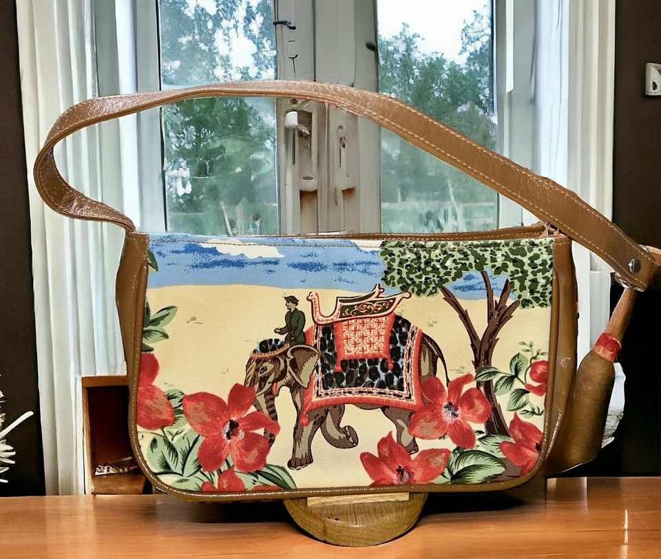 Merona Pequeño Elefante Cartera Estampado Animal Interior Mini Bolso Bolsillo con Cremallera Colorido Foto 2 de 4