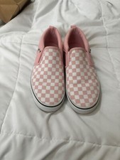 pink checkered womens vans