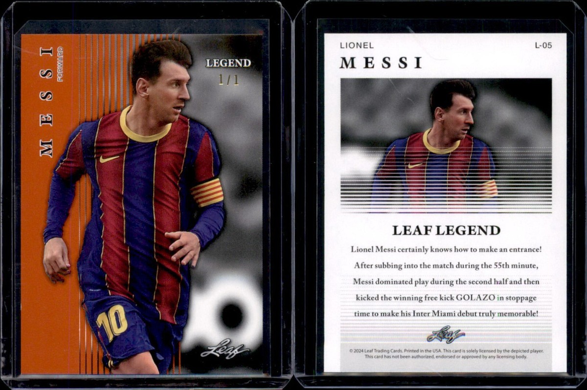 2024 Leaf LEGEND LIONEL MESSI #L-05 SOCCER 1/1 ORANGE! | eBay