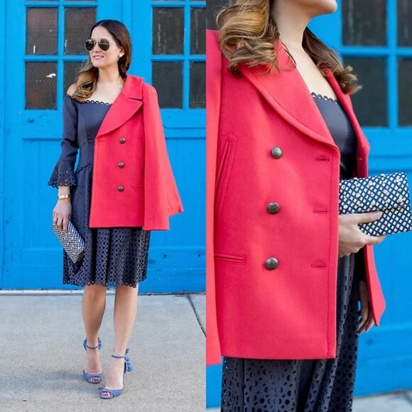 New Banana Republic Coral melton Peacoat XS Coat Nova Fides Wool