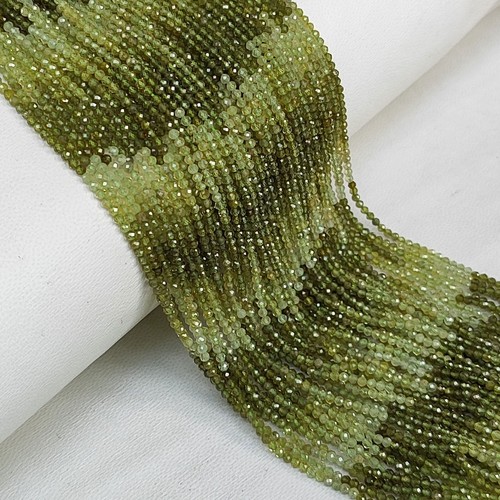 Natural Grossular Green Garnet Gems 2.5 mm Faceted Round Spacer Beads 13" Strand - 第 2/8 張圖片