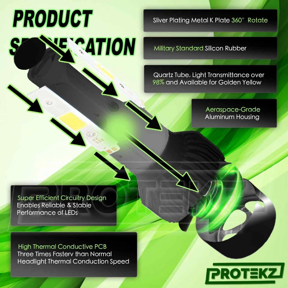 Kit de bombillas de faros LED H7 CREE 6000K para Nissan 350Z 2003-2005 haz bajo Foto 4 de 4