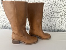 SODA Brown Knee High Riding Boot Square Toe Block Heel Women's Size 10