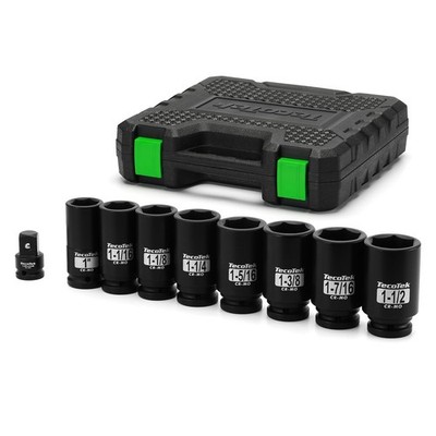 3/4'' Drive Deep 6-Point Impact Socket Set, 9-Piece Jumbo Assortment, SAE, Cr-...