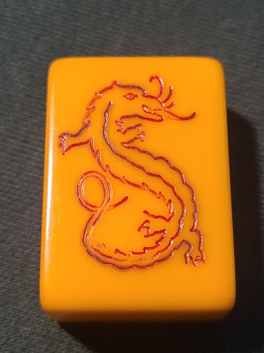 Piastrella Mah Jong vintage in bachelite butterscotch "a scelta" - Foto 33 di 35