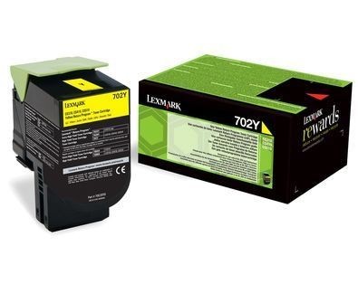 Toner d'origine jaune Lexmark 702Y 70C20Y0 pour imprimante laser